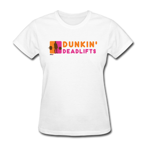 Dunkin' Deadlifts Women's Tee - white