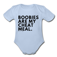Load image into Gallery viewer, Boobies Are My Cheat Meal Toddler Onsie - sky