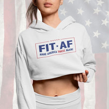 Load image into Gallery viewer, Make America Thiccc Again Women&#39;s Cropped Hoodie
