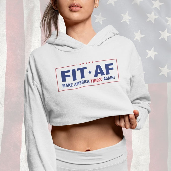 Make America Thiccc Again Women's Cropped Hoodie