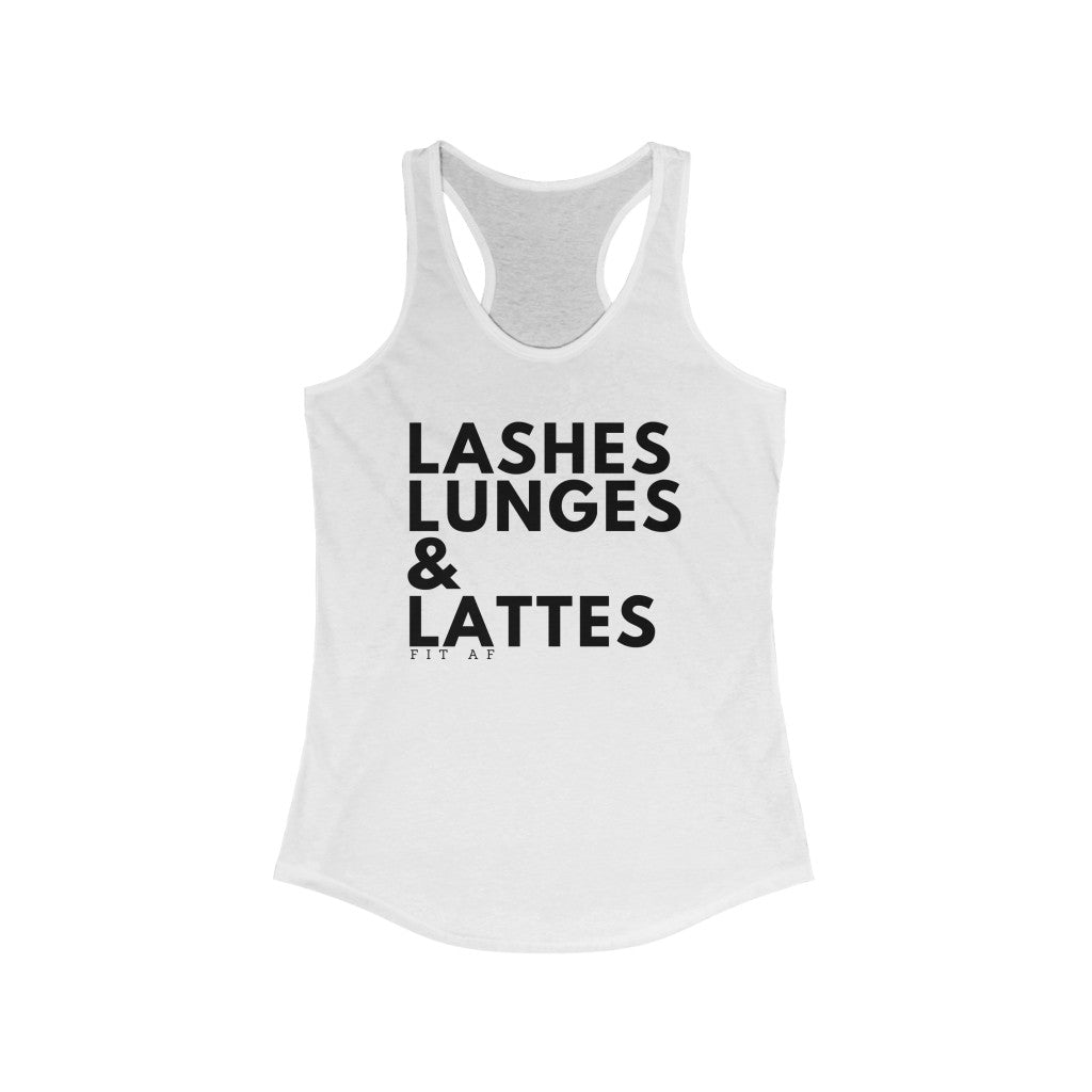 Lashes Lunges & Lattes Racerback Tank