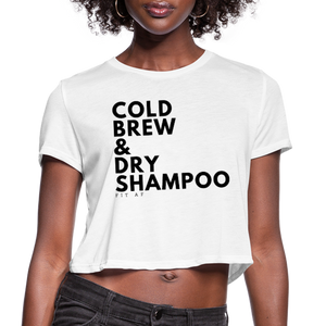 Cold Brew & Dry Shampoo Crop Top - white