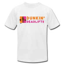 Load image into Gallery viewer, Dunkin&#39; Deadlifts Mens Tee - white