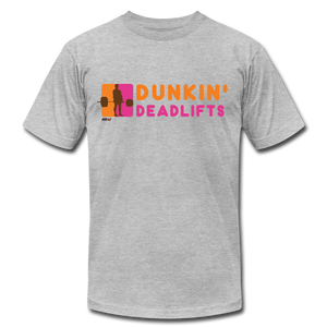 Dunkin' Deadlifts Mens Tee - heather gray