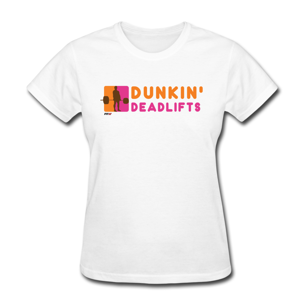 Dunkin' Deadlifts Women's Tee - white